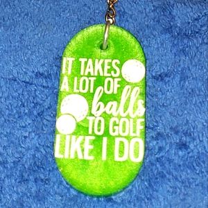Golfing Resin Keychain